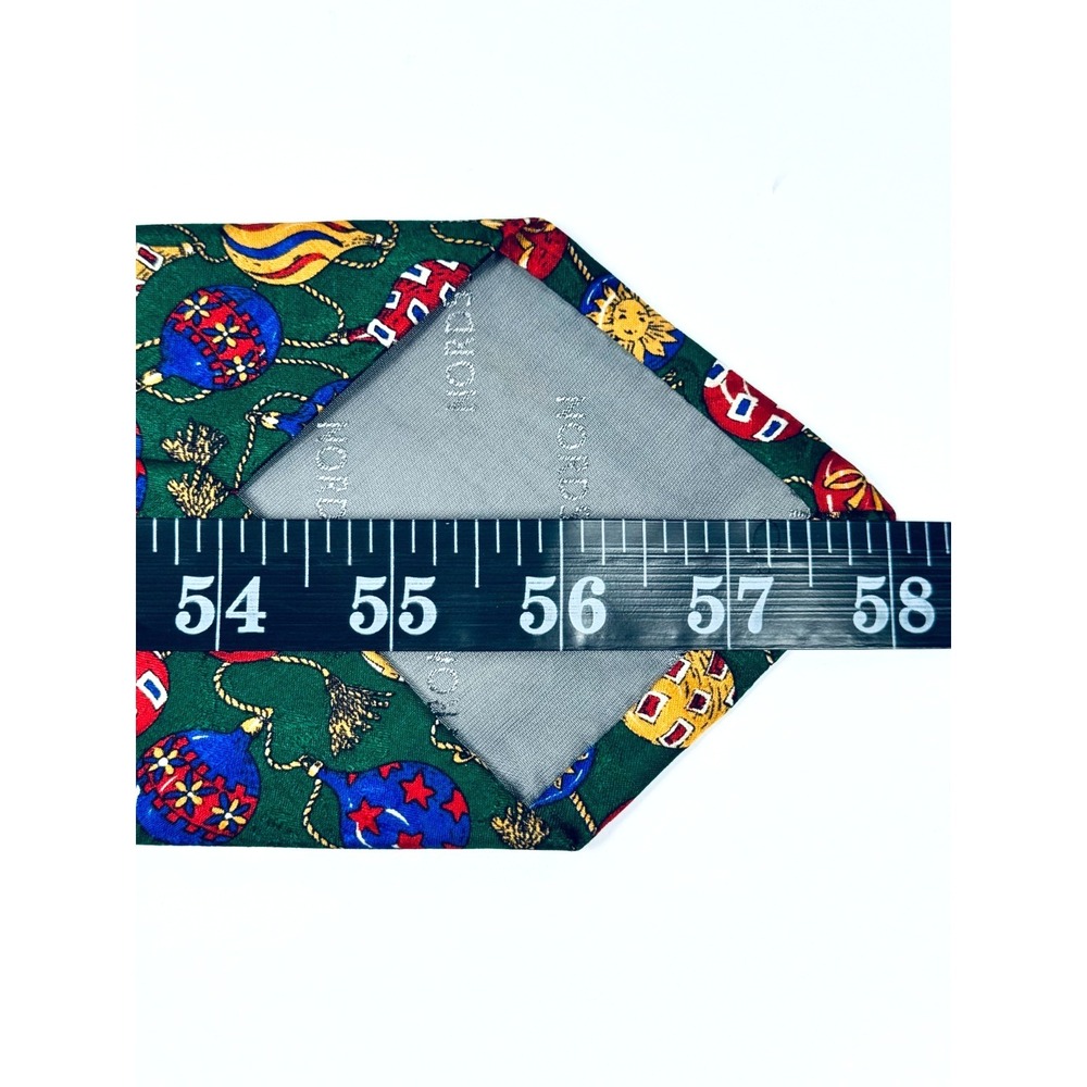 Robert Talbott Tie Mens Green Silk Novelty Ornaments Christmas Holiday Necktie - Picture 9 of 10